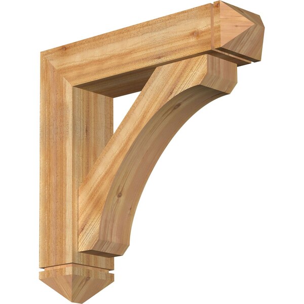 Ekena Millwork Legacy Arts and Crafts Rough Sawn Bracket w/ Offset Brace, Western Red Cedar, 8"W x 34"D x 34"H BKT0806X34X34LEC03RWR - main